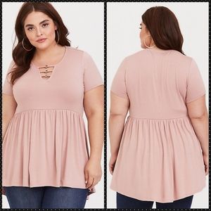 Torrid O-Ring Babydoll Tee